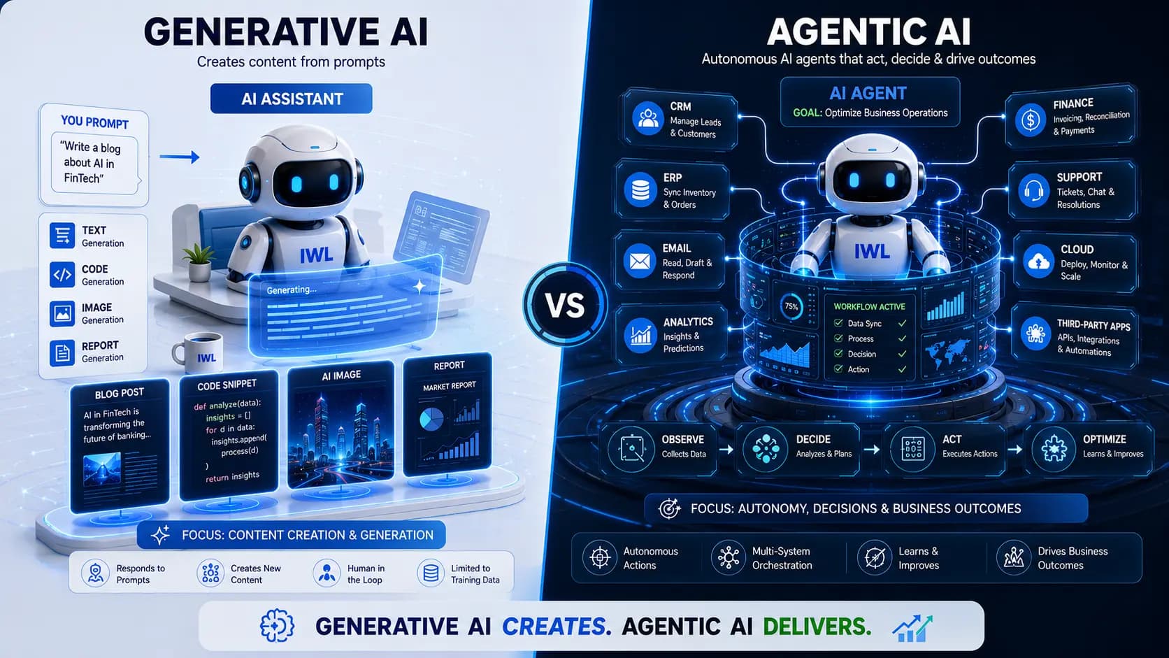 Generative AI vs Agentic AI: The Future of Business Automation