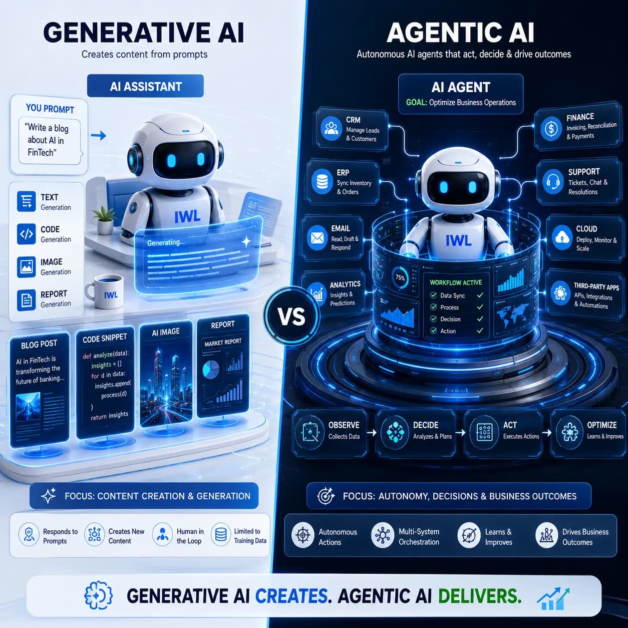 Generative AI vs Agentic AI: The Future of Business Automation