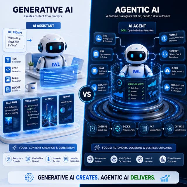 Generative AI vs Agentic AI: The Future of Business Automation