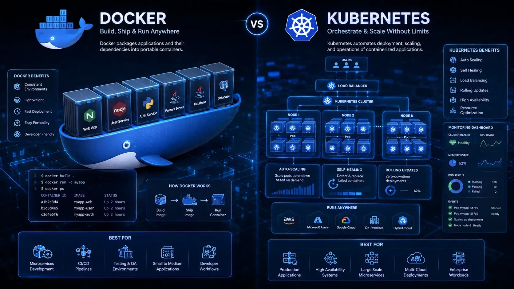 Docker vs Kubernetes: What's the Difference?