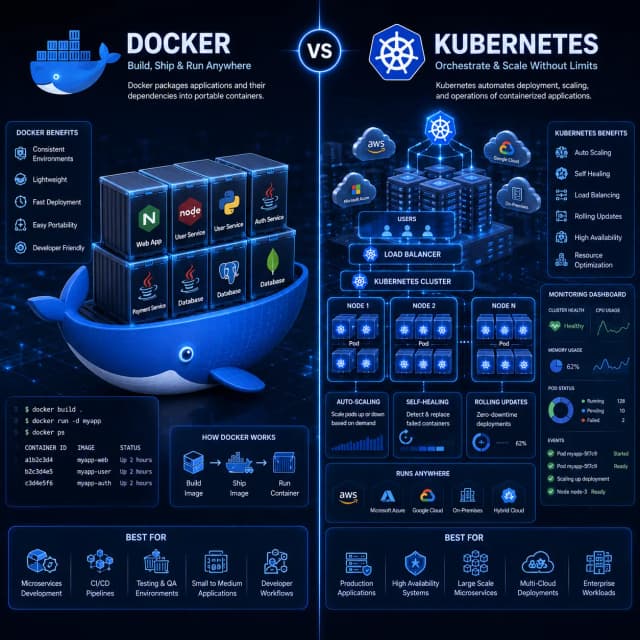 Docker vs Kubernetes: What's the Difference?